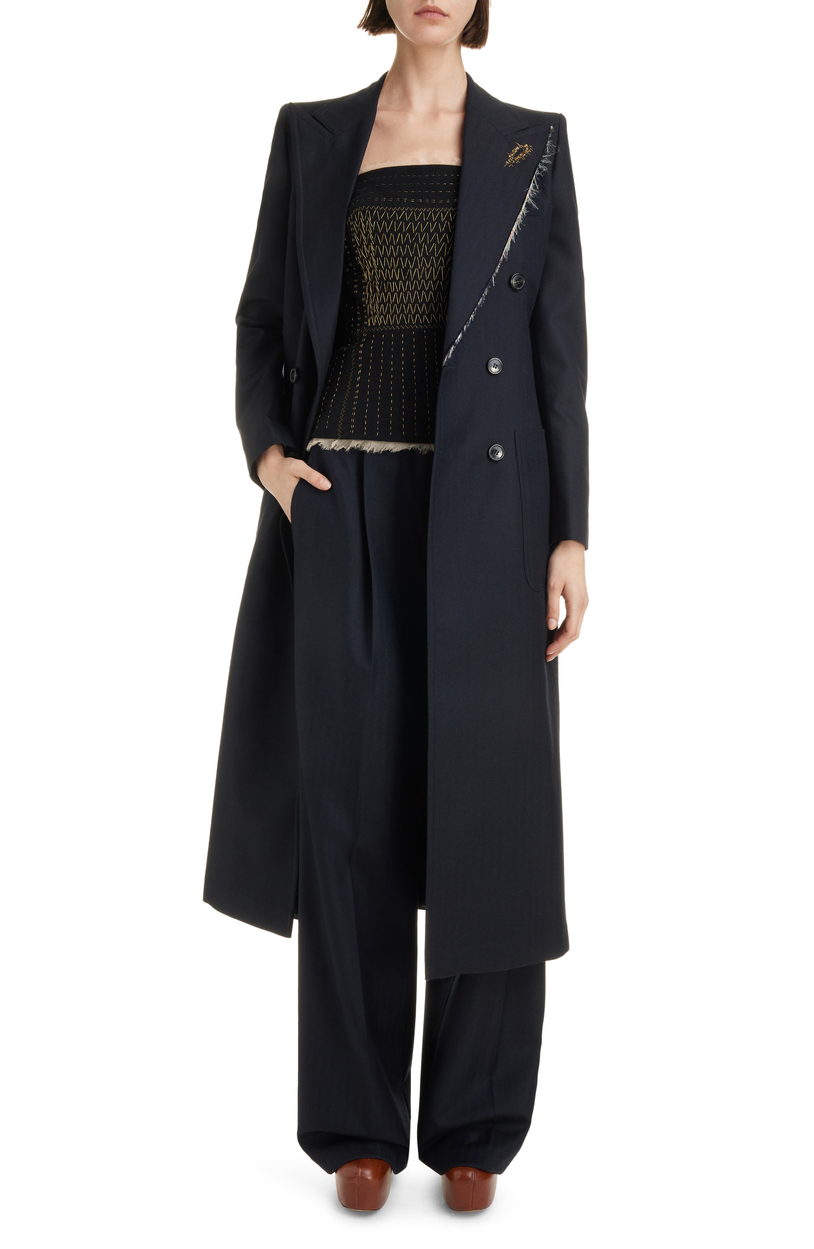 Dries Van Noten Black Single-Breasted Coat