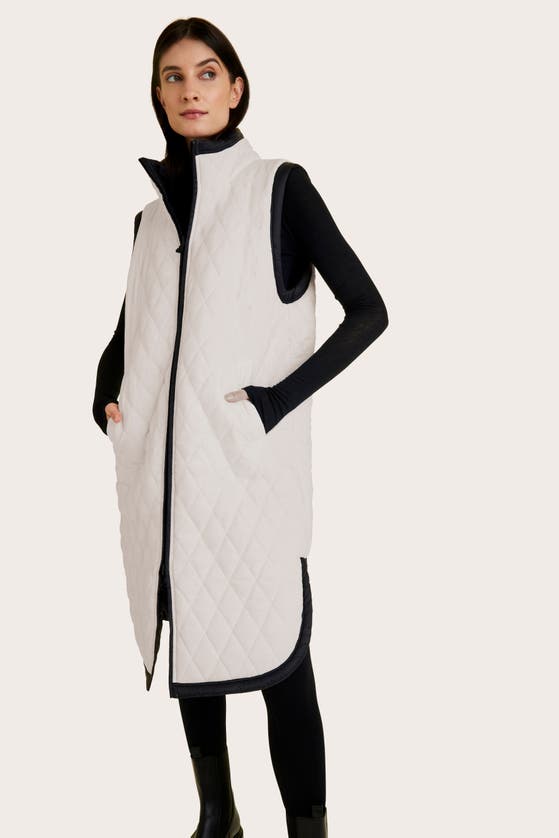 Shop Alala Reversible Puffer Vest In Black + White