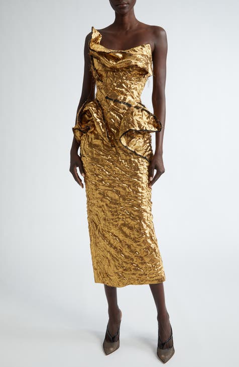 Gold cocktail dress nordstrom best sale