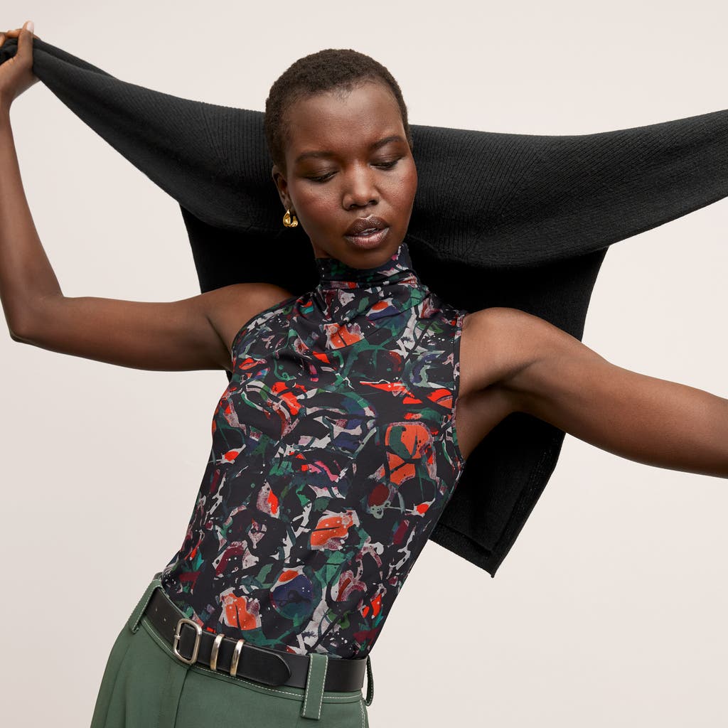 M.M.LaFleur Jett Tank - Organic Ribbed Pima Cotton in Splatter Pop