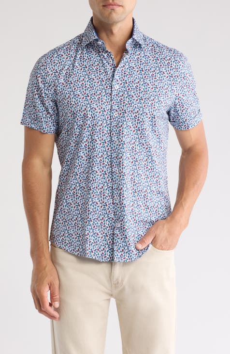 Short Sleeve Performance Stretch Button-Up Shirt