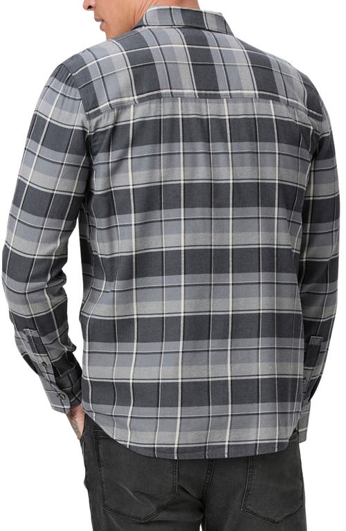 Paige Everett Plaid Flannel Button-up Shirt In Charcoal Fog