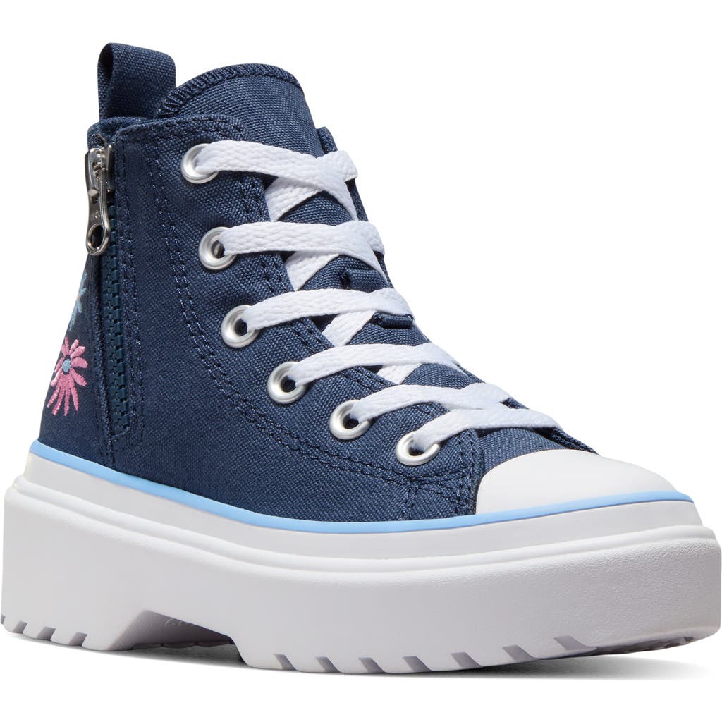 Converse Kids' Chuck Taylor® All Star® Lugged High Top Sneaker In Navy/light Blue/white