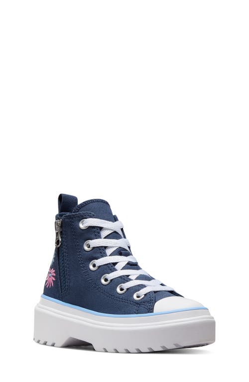 Converse Kids' Chuck Taylor All Star Lugged High Top Sneaker in Navy/Light Blue /White at Nordstrom, Size 3 M