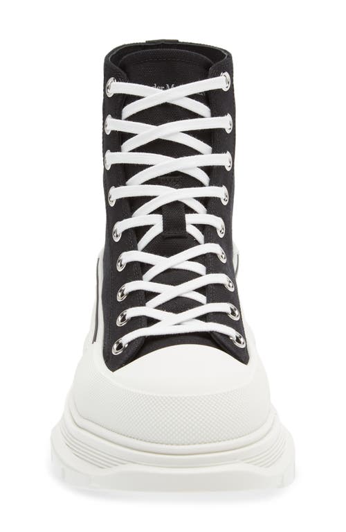 Shop Alexander Mcqueen Tread Slick High Top Sneaker In Black/white