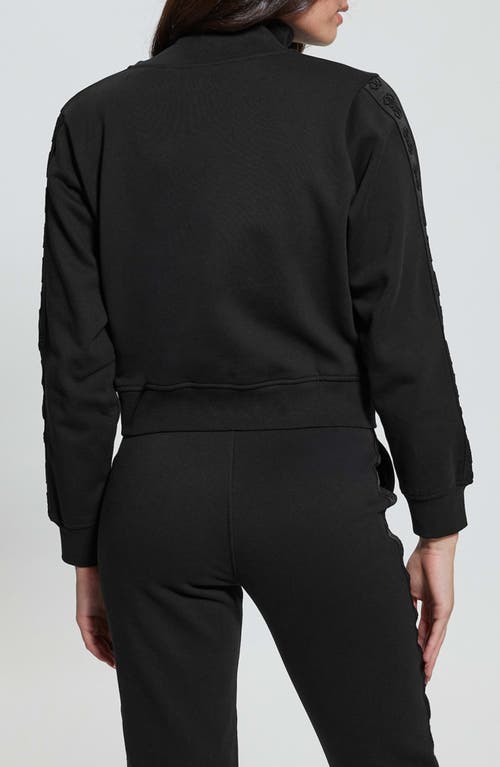 Shop Guess Stacie Fleece Jacket In Jet Black A996