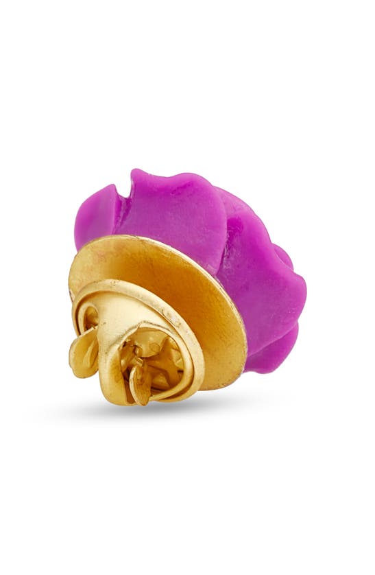 Clifton Wilson Floral Lapel Pin In Deep Purple
