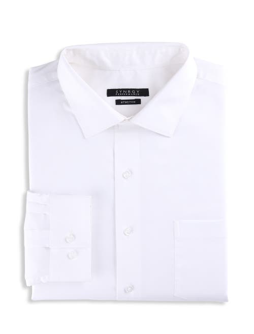 Synrgy Performance Solid Dress Shirt In White