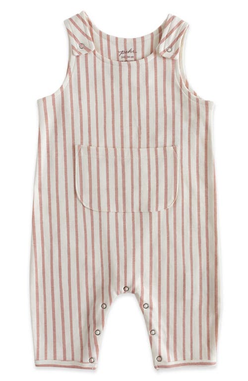 Shop Pehr Stripes Away Organic Cotton Overalls In Pink