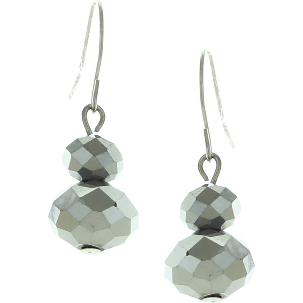 Olivia Welles Haley Beaded Earrings In Silver/grey
