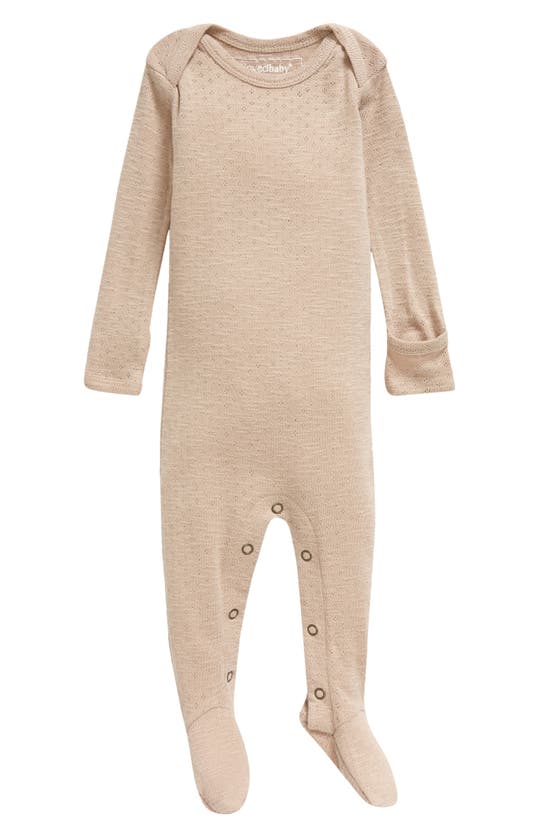 L'ovedbaby Babies' Organic Cotton Pointelle Footie In Sand Castle