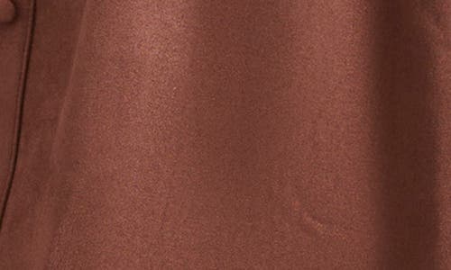 Kensie Faux Suede Long Sleeve Shirtdress In Brown