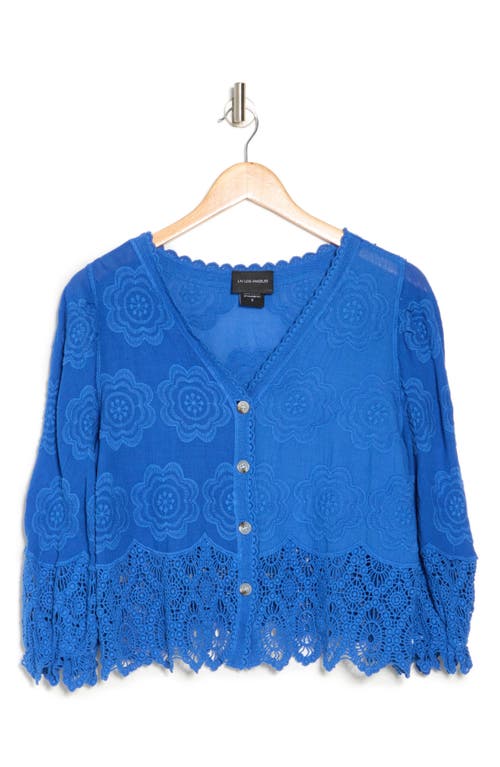 FORGOTTEN GRACE LIV LOS ANGELES EMBROIDERED BUTTON-UP SHIRT 
