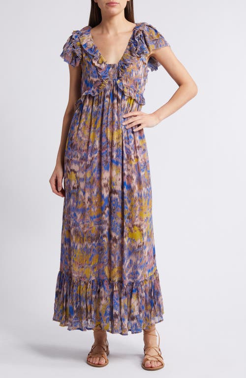 Shop Cleobella Helene Chiffon Maxi Dress In Azucar Print