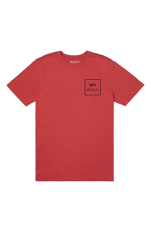 RVCA Kids' VA All the Way Cotton Graphic Logo Tee in Standard Red