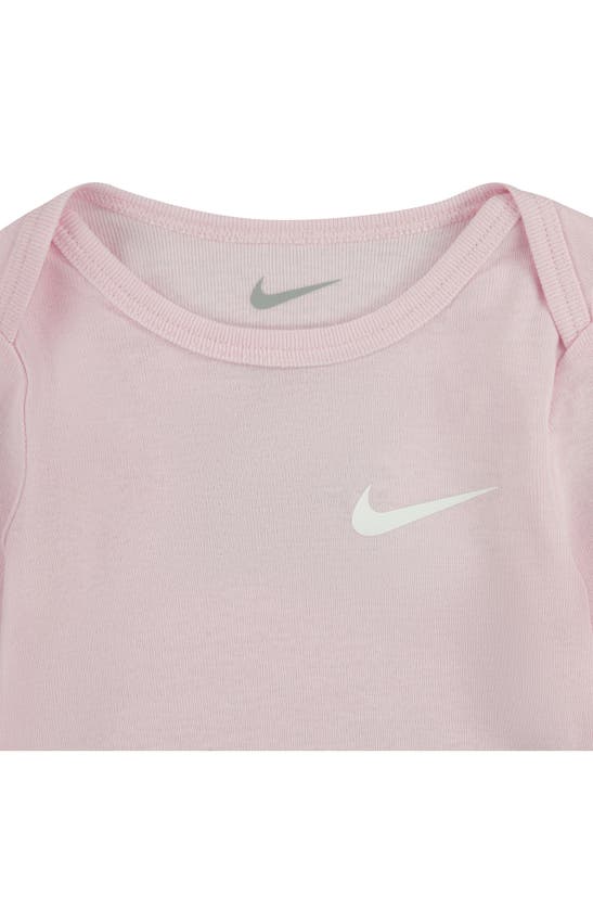 Shop Nike Solid 3-piece Bodysuits & Joggers Set In Pink Foam