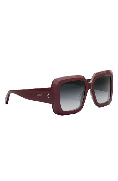 Celine Bold 3 Dots Square Sunglasses, 54mm In Shiny Bordeaux/smoke