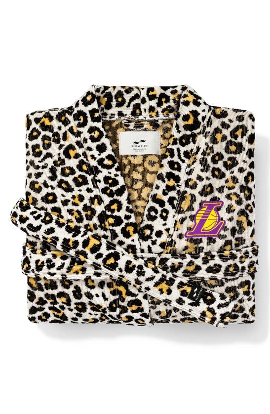 Shop Slowtide Lakers Cheetah Print Robe In Natural