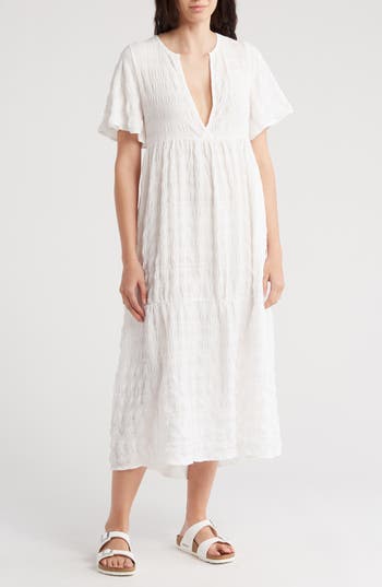 Nordstrom Rack Texture Flowy Maxi Dress In White