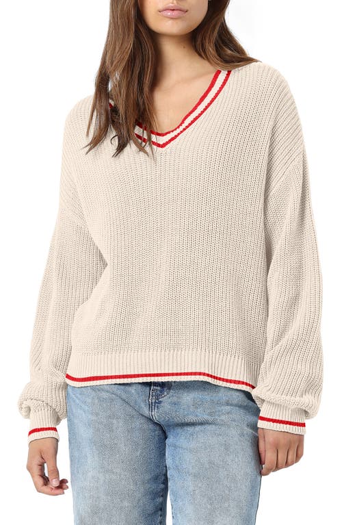 Noisy may Tenny Stripe V-Neck Sweater Stripes at Nordstrom,