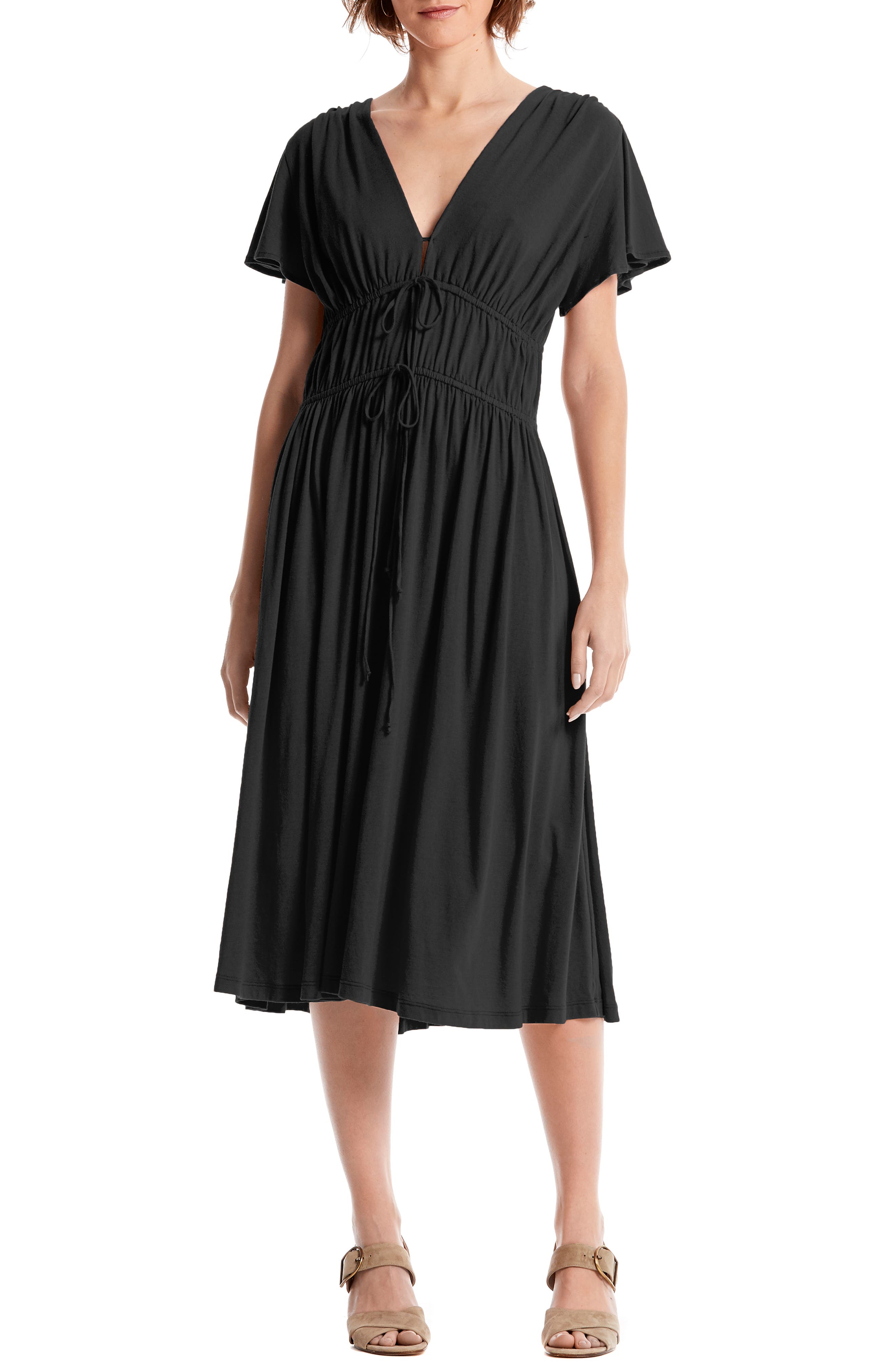 Michael Stars Dhalia Tie Front Dress, Black