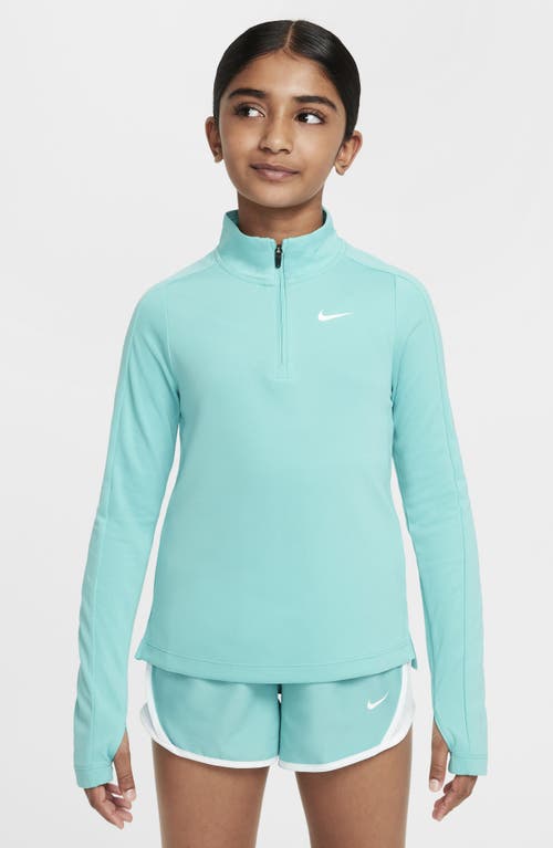 Shop Nike Kids' Dri-fit Half Zip Pullover In Green Frost/white