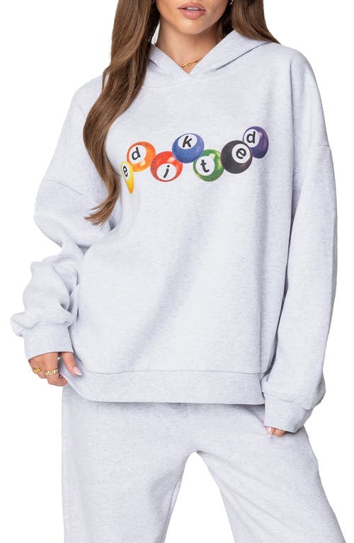 Shop Edikted Billiard Oversize Hoodie In Gray-melange