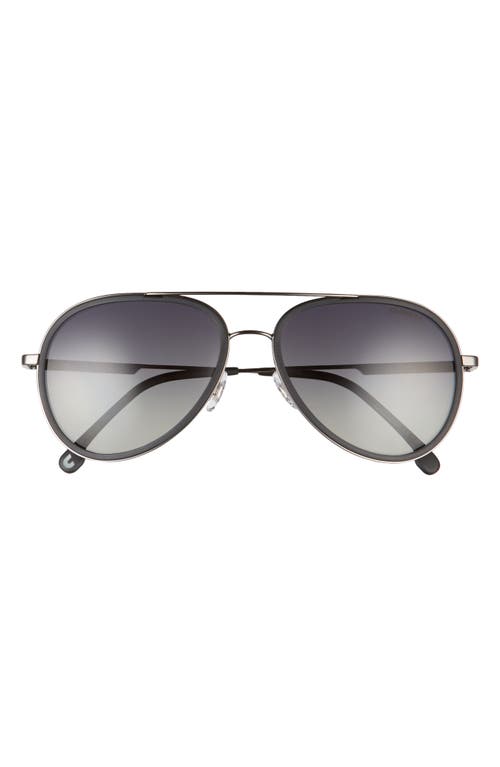 Carrera Eyewear 57mm Polarized Aviator Sunglasses in Matte Black /Gray Sf Pz