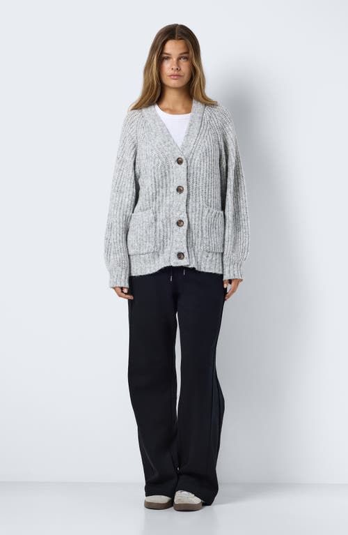 Shop Noisy May Salsa V-neck Cardigan In Light Grey Melange