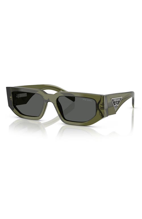 Prada 56mm Rectangular Sunglasses In Grey Green