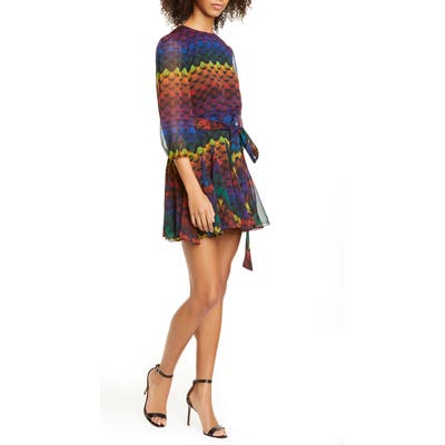 Alice + Olivia Mina Belted Minidress, Orange