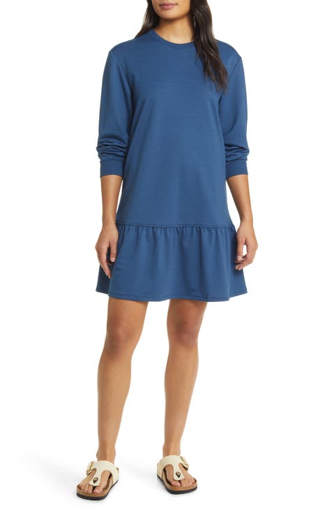 Buy Navy Midi Sweatshirt Dress M, Dresses