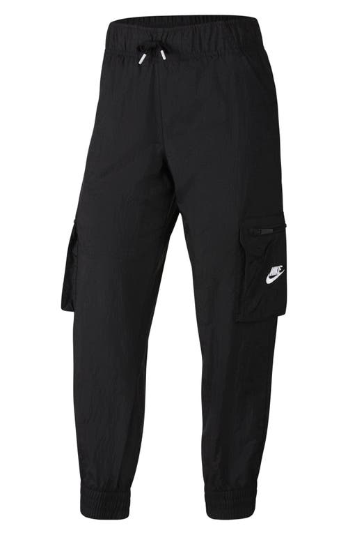 Shop Nike Kids' Sportswear Woven Cargo Pants In Black/white