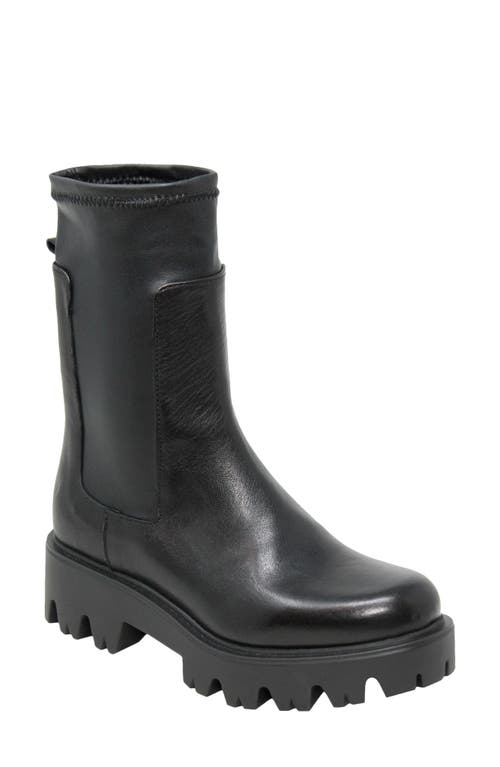 Charles David Hallow Lug Sole Bootie in Black/Leather/Stretch