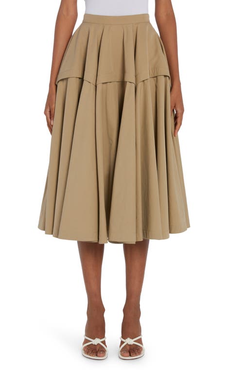 Bottega Veneta Compact Cotton Blend Twill Midi Skirt Sand at Nordstrom, Us