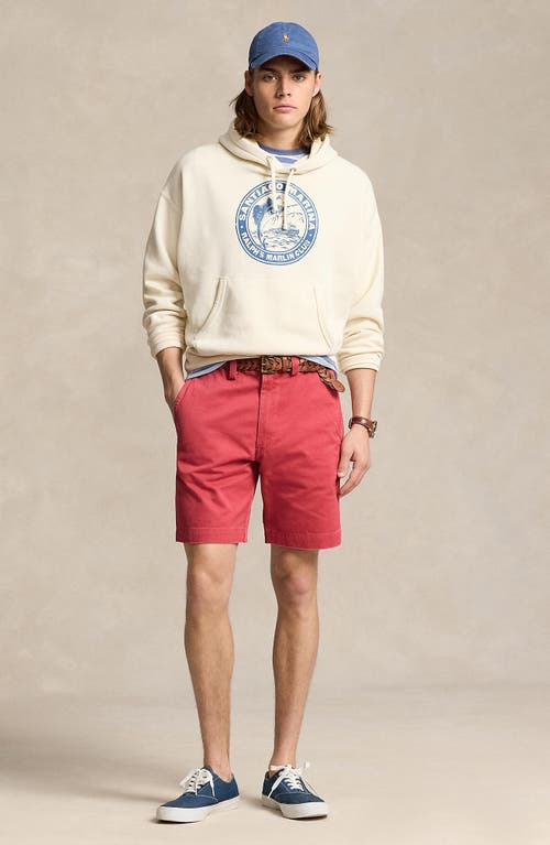 Shop Polo Ralph Lauren Straight Fit Flat Front Cotton Chino Shorts In Nantucket Red