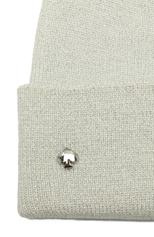 Kate Spade New York Metallic Beanie In Silver