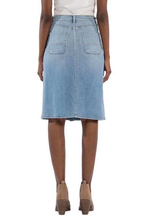 Shop Kut From The Kloth Rose Button Front Denim Skirt In Debate