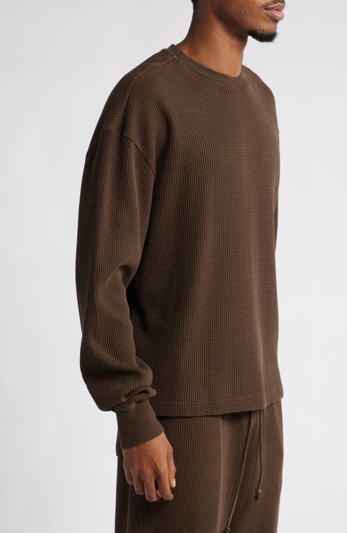 Shop Elwood Thermal Long Sleeve T-shirt In Vintage Chocolate