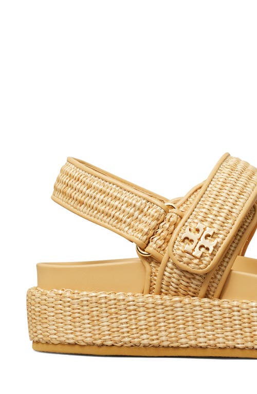 Tory Burch Raffia Kira Open Toe Textured Sole Sandals In Natural Raffia
