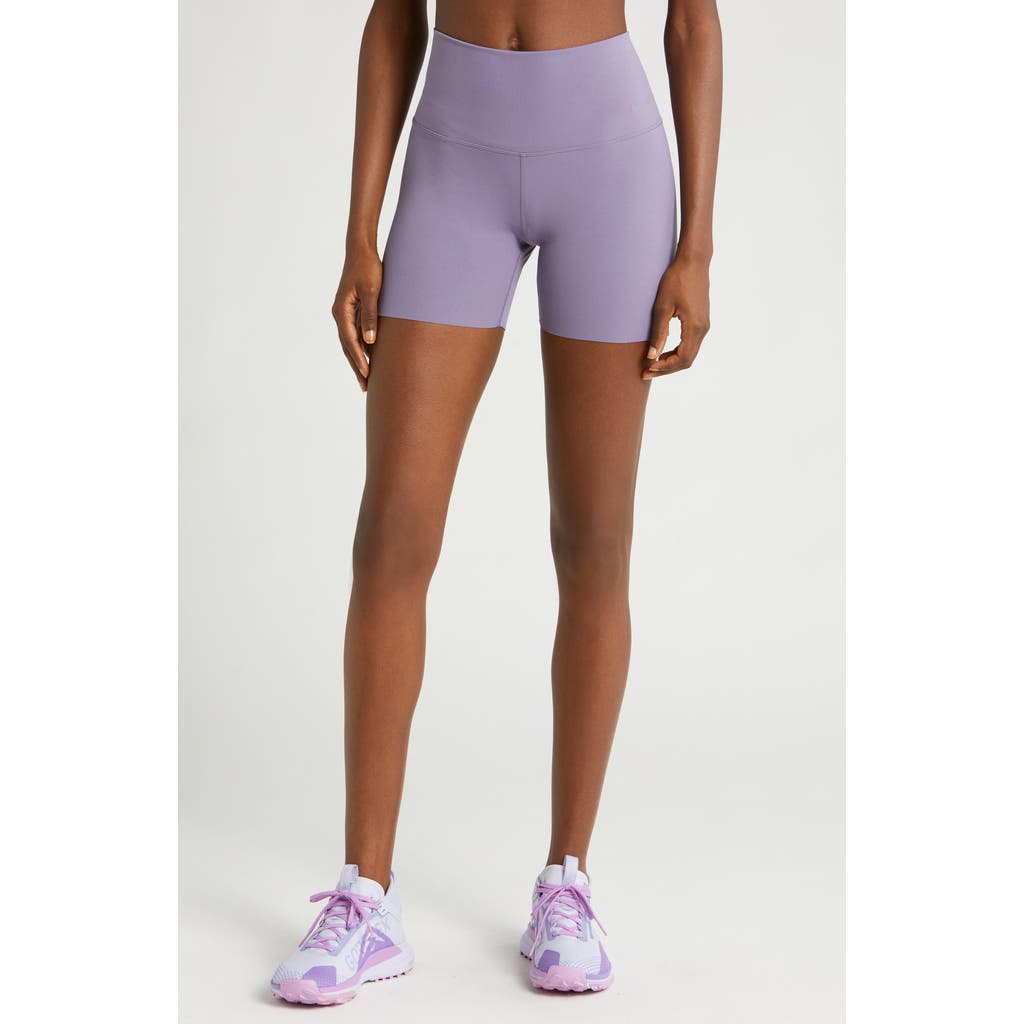 Nike Zenvy High Waist Bike Shorts In Purple