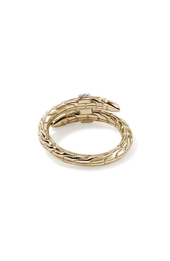 Shop John Hardy Spear Diamond Bypass Ring In Gold