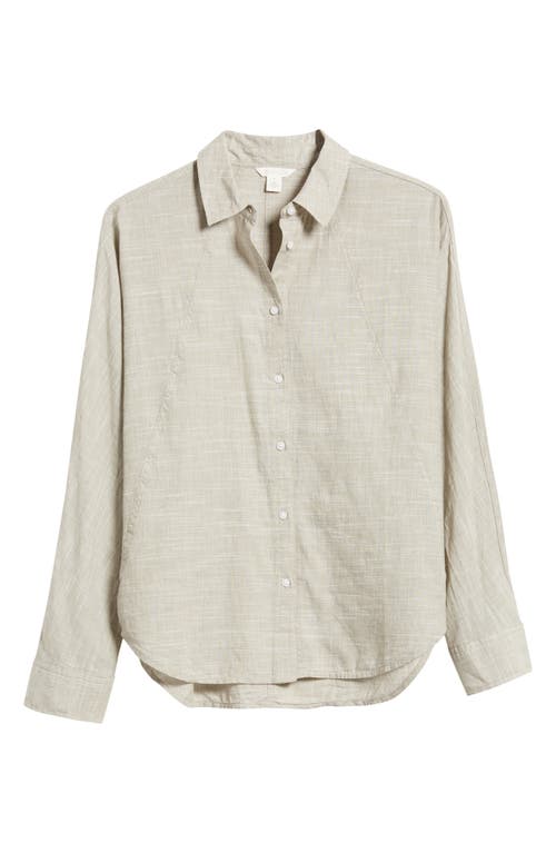 Shop Caslonr Caslon(r) Dolman Sleeve Cotton Button-up Shirt In Olive Burnt Cross Dye