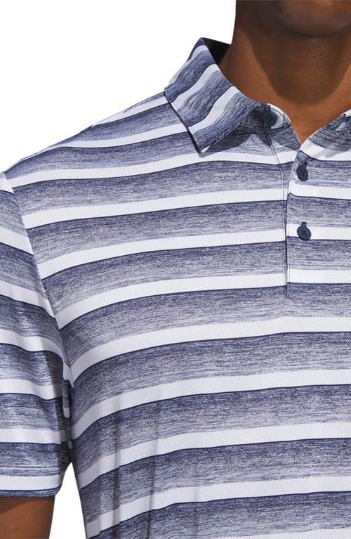 Shop Adidas Golf Stripe Golf Polo In Collegiate Navy/white