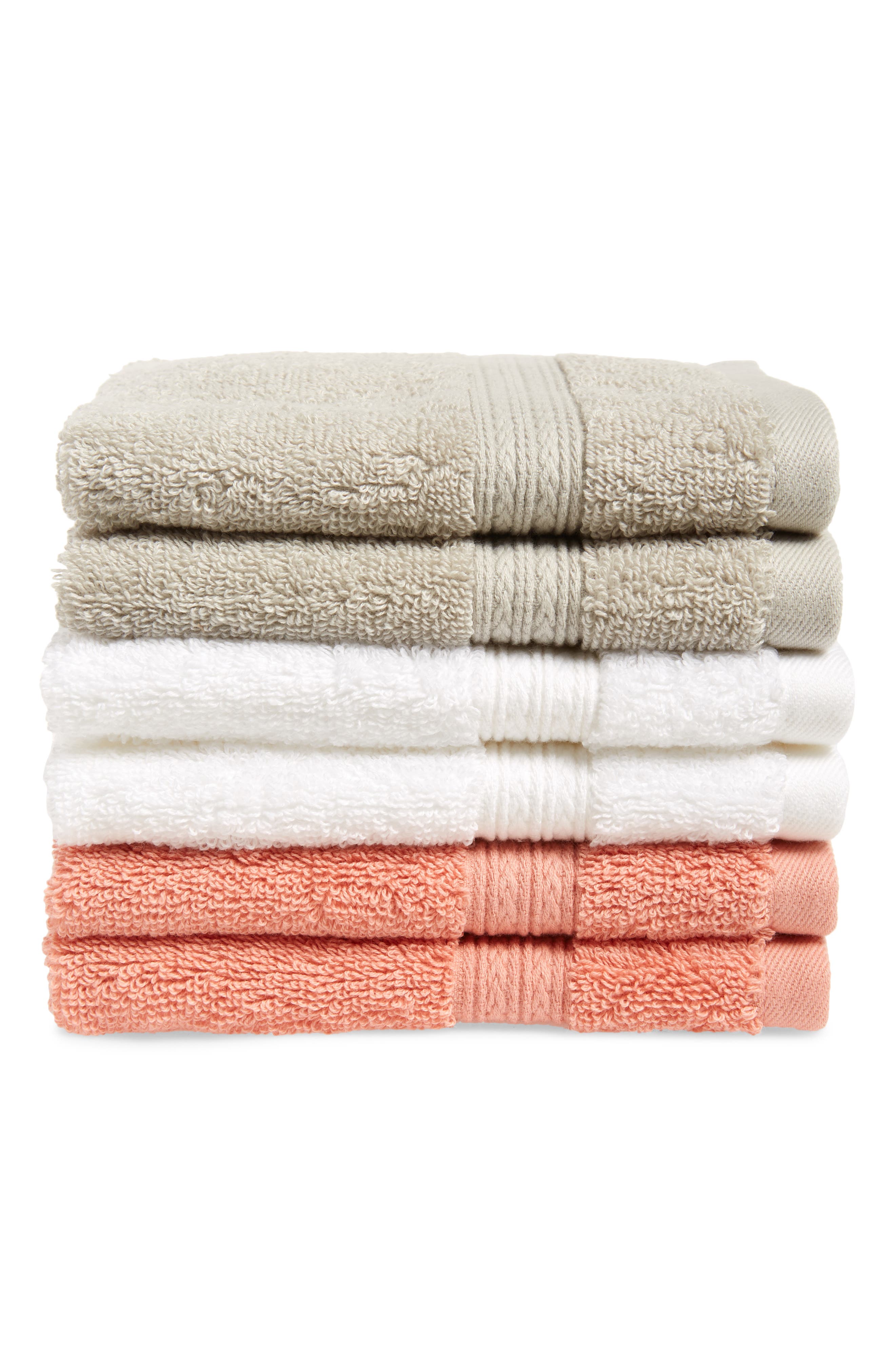 DKNY Quick Dry 6-Piece Bath Towel, Hand Towel & Washcloth Set