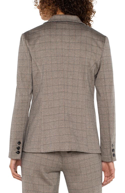 Shop Liverpool Plaid One-button Blazer In Peppercorn Plaid