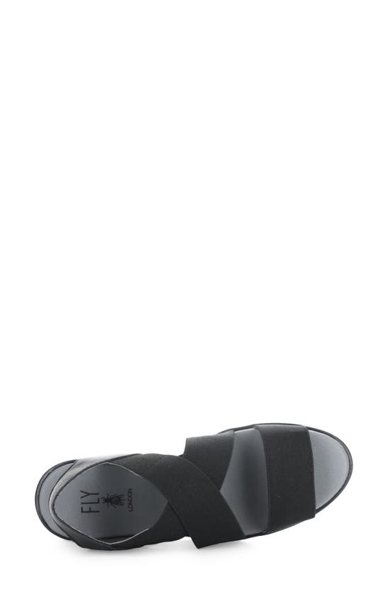 Shop Fly London Noli Slingback Wedge Sandal In Black Mousse