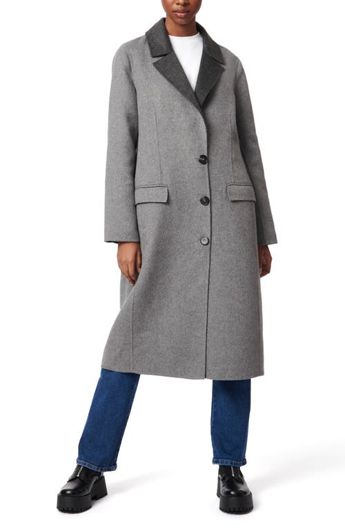 Shop Bernardo Double Face Tailored Coat In Light Grey/charcoal