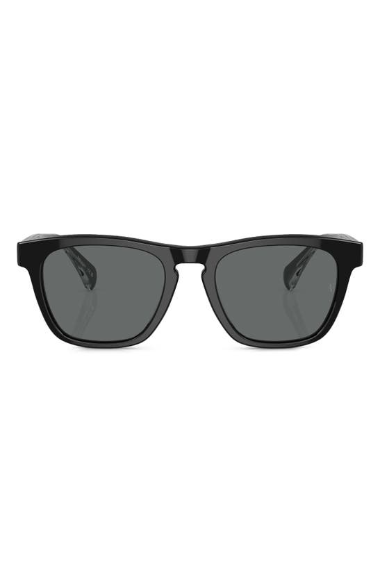 Oliver Peoples X Roger Federer R-3 51mm Polarized Pillow Sunglasses In Black