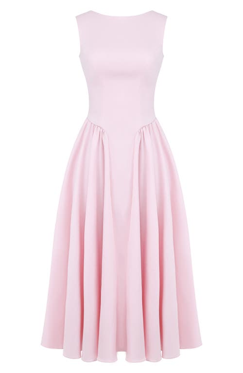 Shop House Of Cb Florentina Open Back Cocktail Midi Dress In Pale Rosette